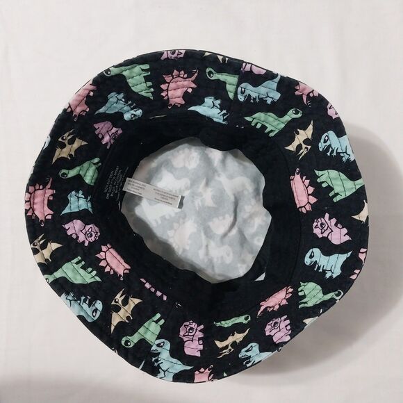 Hot Topic hat Womens black pastel dinosaur graphic bucket cap Kidcore Twee - Picture 6 of 6